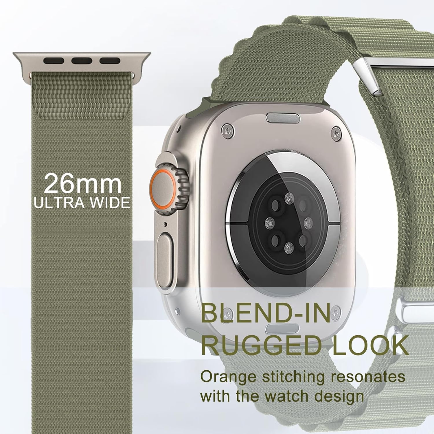 Alpine Loop Nylon Band - Compatible with Apple Watch Ultra 2/Ultra Band 49Mm 45Mm 44Mm 42Mm for Men Women, Adjustable with Metal C-Hook Strap for Iwatch Ultra 2, Iwatch Ultra Series SE 9/8/7/6/5/4/3