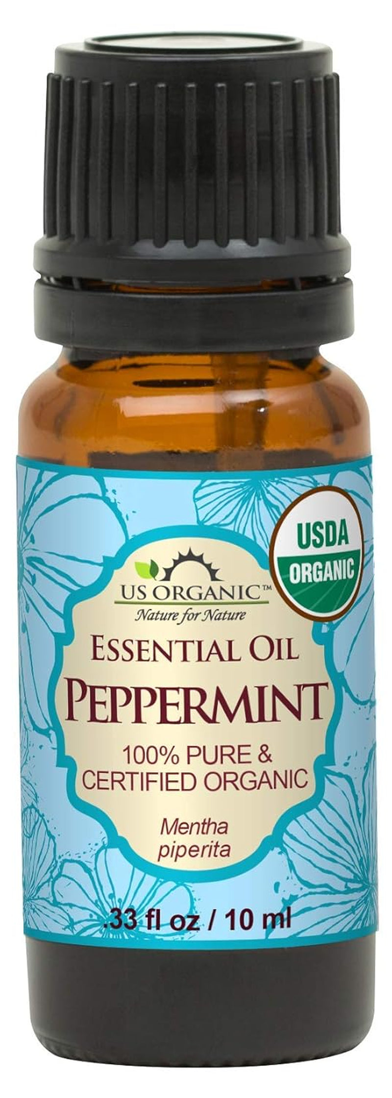 100% Pure Peppermint Essential Oil - USDA Certified Organic - 10 Ml Pack of 2 - W/Improved Caps and Droppers (More Size Variations Available) TLBH