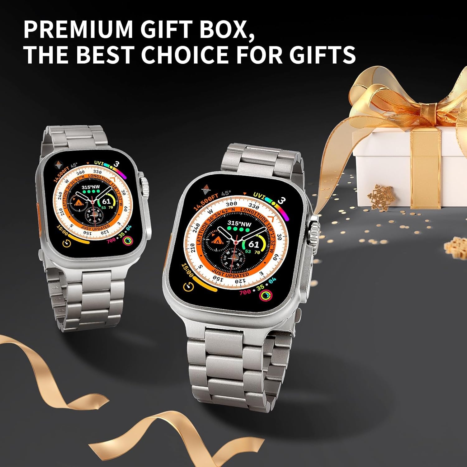 Titanium Band Compatible with Apple Watch Ultra 2 & Ultra Band 49Mm 46Mm 45Mm 44Mm 42Mm,Lightweight Titanium Metal Strap for Iwatch Series 10 9 8 7 6 5 4 3 2 1 Men