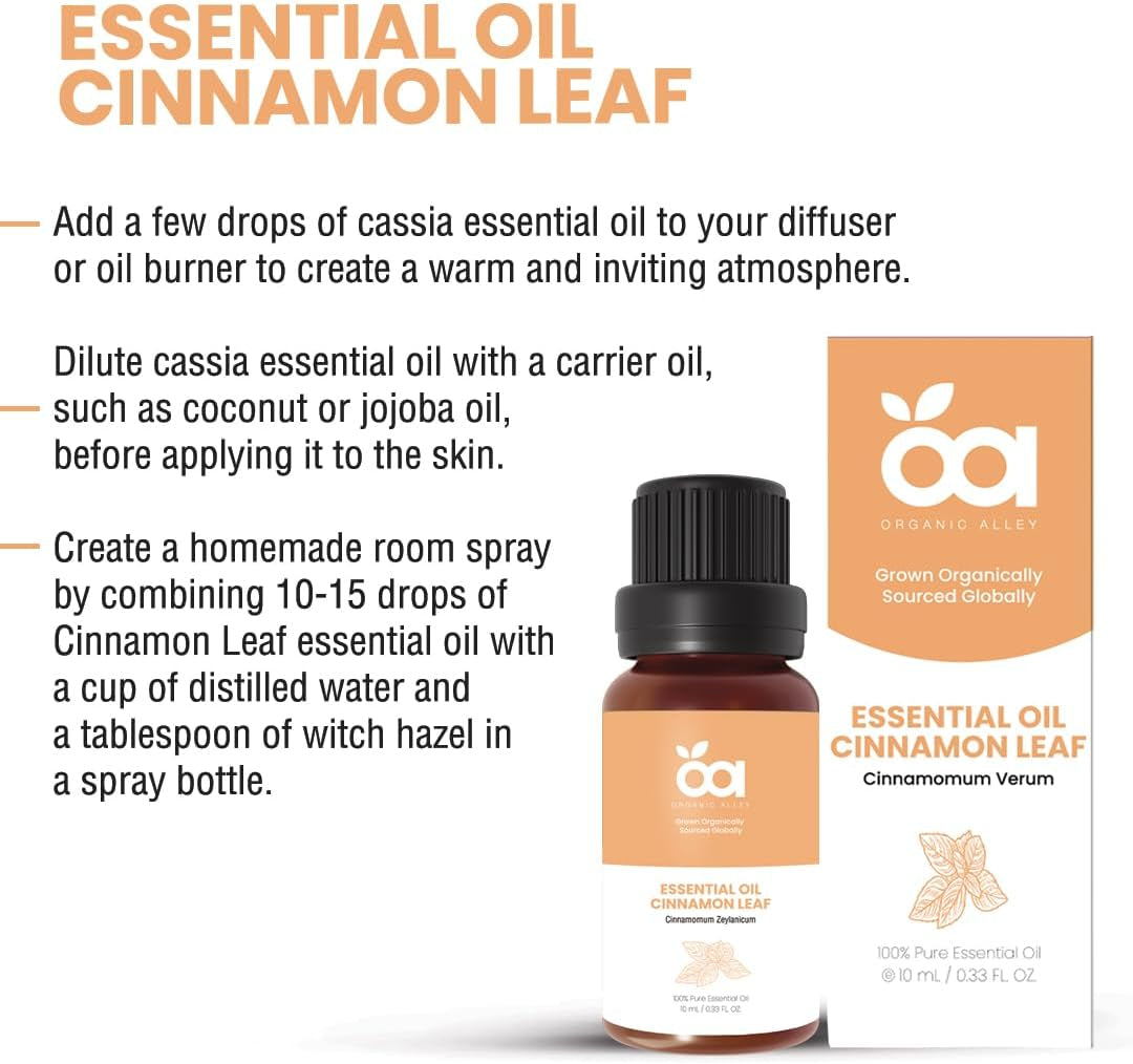 Cinnamon Leaf Essential Oil by  | 100% Pure & Natural Cinnamomum Verum Essential Oil | Perfect for Aromatherapy & Home Fragrance (0.33 Fl Oz, Cinnamon Leaf) TLBH