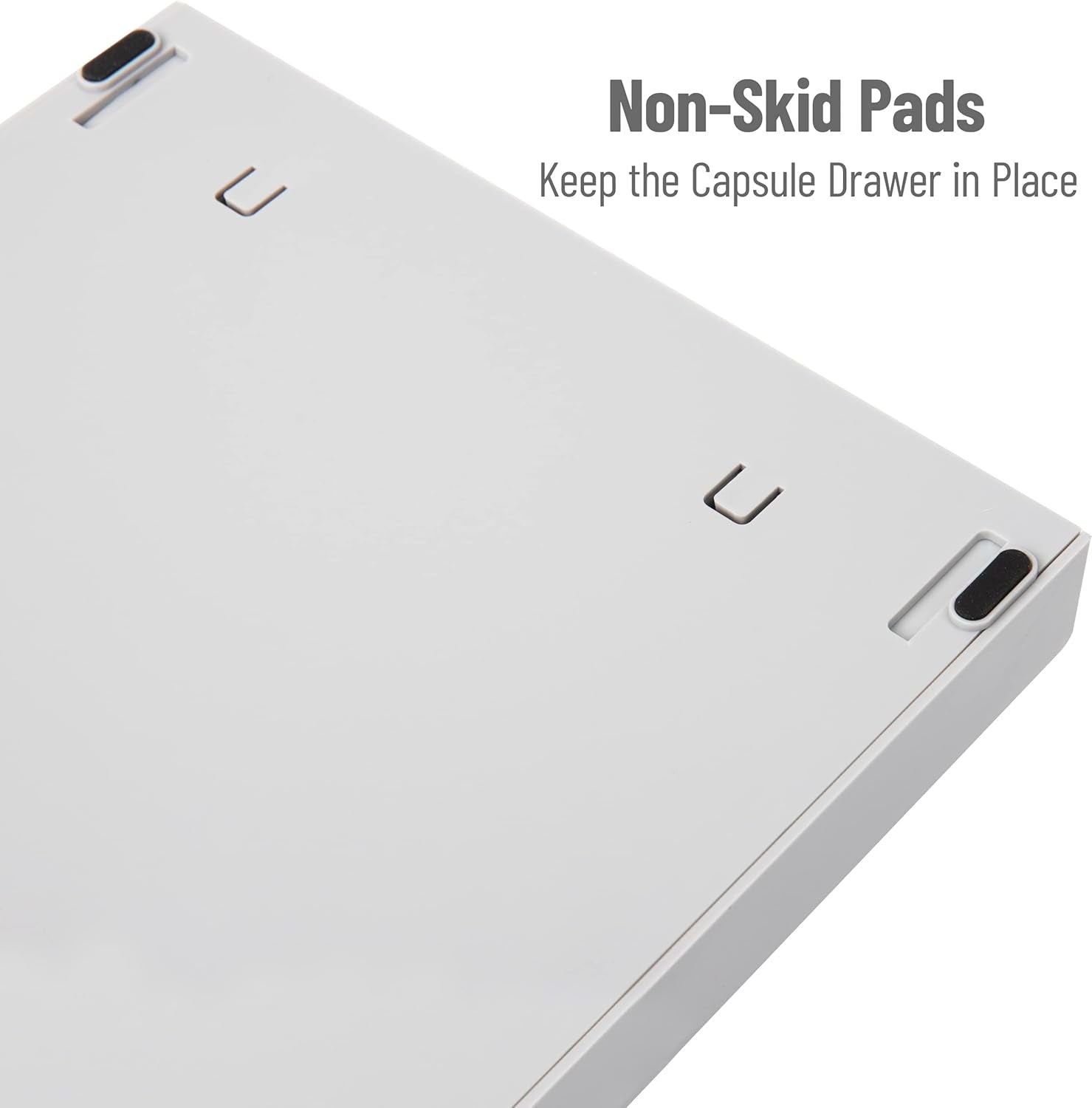 Nespresso Compatible Capsule Drawer, Countertop Organizer, Coffee Pod Holder, Storage, 9.25"L X 15"W X 2"H, Gray