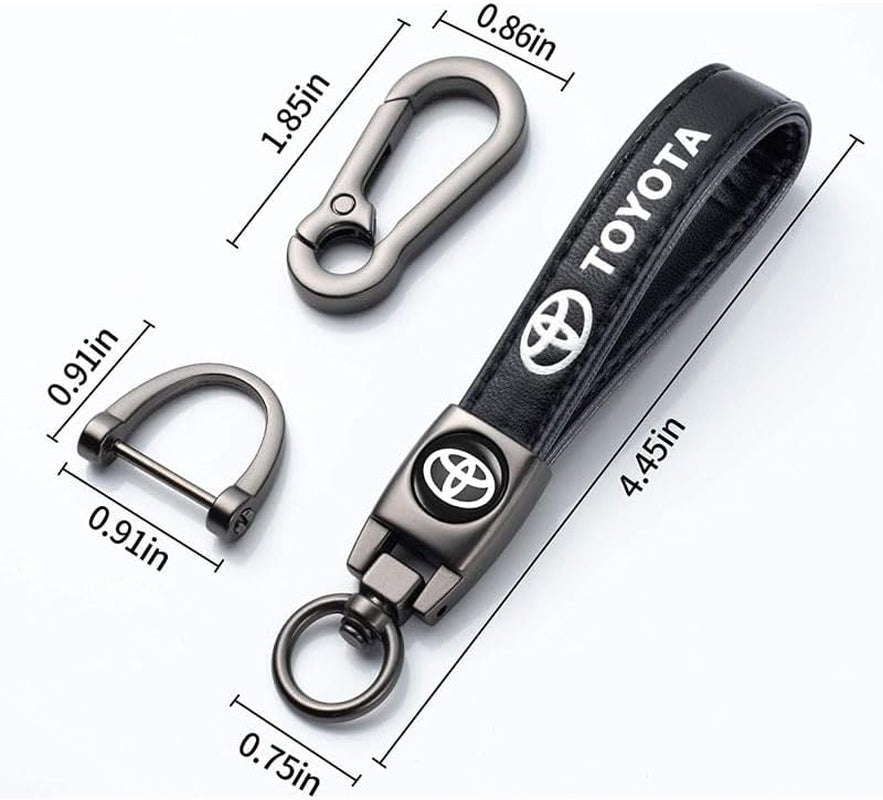 Leather Car Keychain, Metal Car Key Ring Key Chain for Car Key Fob Accessories, Car Key Fob Keyring Replacement