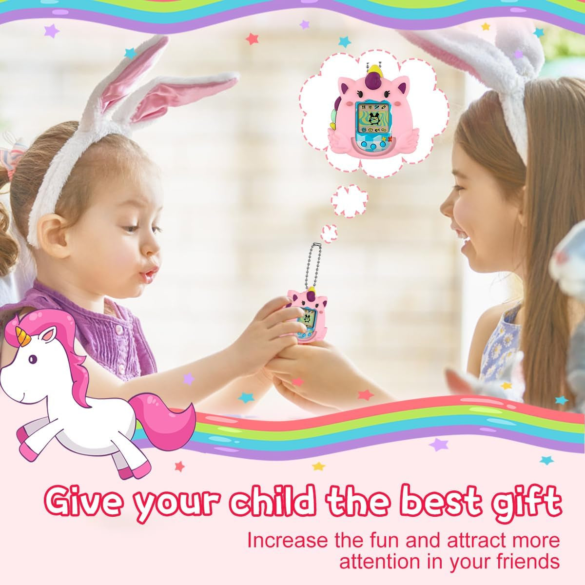 Silicone Case Compatible with Tamagotchi Original Virtual Pet Game Machine, Pink Anime Cute Cartoon Virtual Pet Game Machine Protector Cover for Tamagotchi Original Accessories ZOUSA