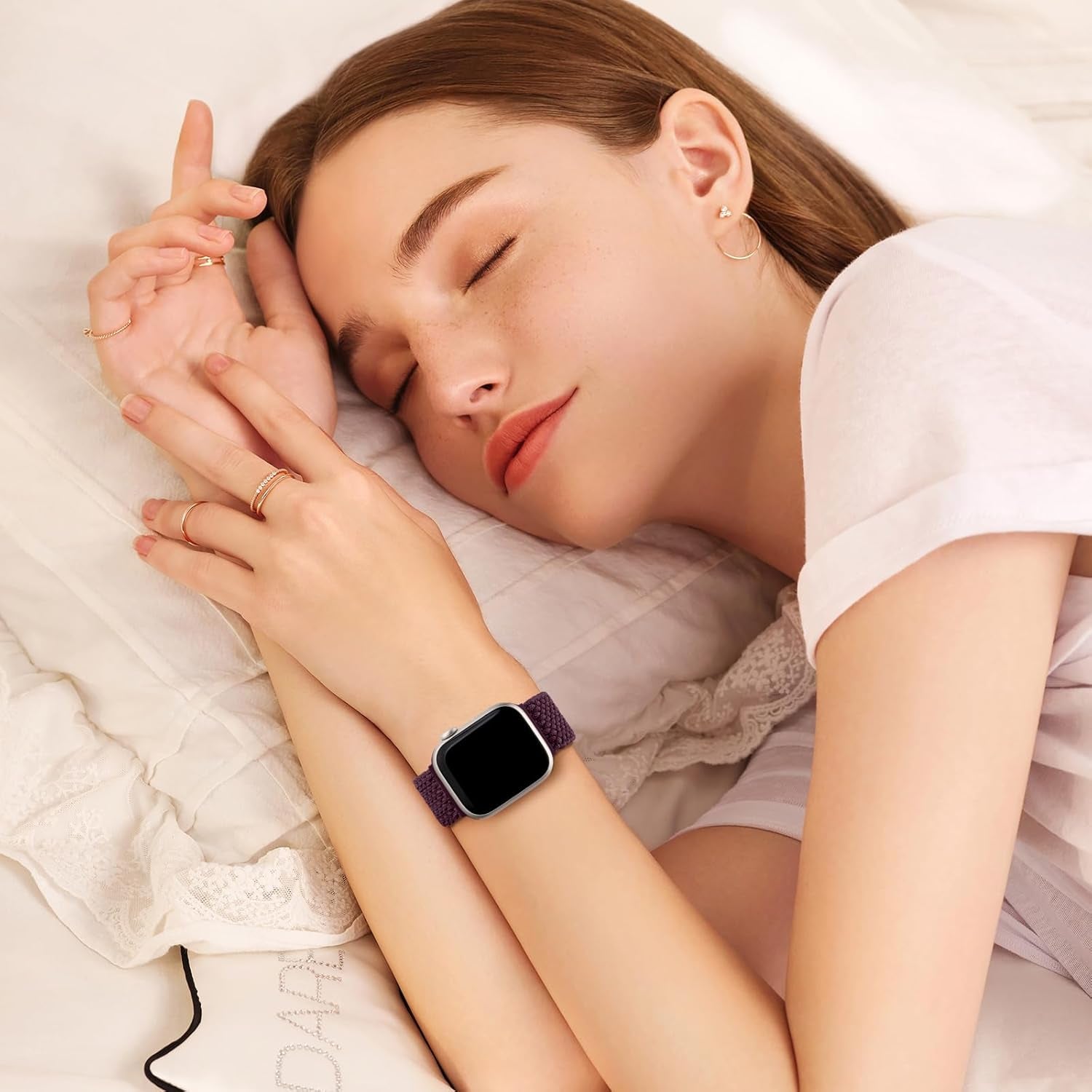 Braided Solo Loop Compatible with Apple Watch Band 38Mm 40Mm 41Mm 42Mm 44Mm 45Mm 49Mm for Women Men,Stretchy Nylon Sport Elastic Strap for Iwatch Bands Series 9 8 7 6 5 4 3 2 1 SE Ultra/Ultra 2