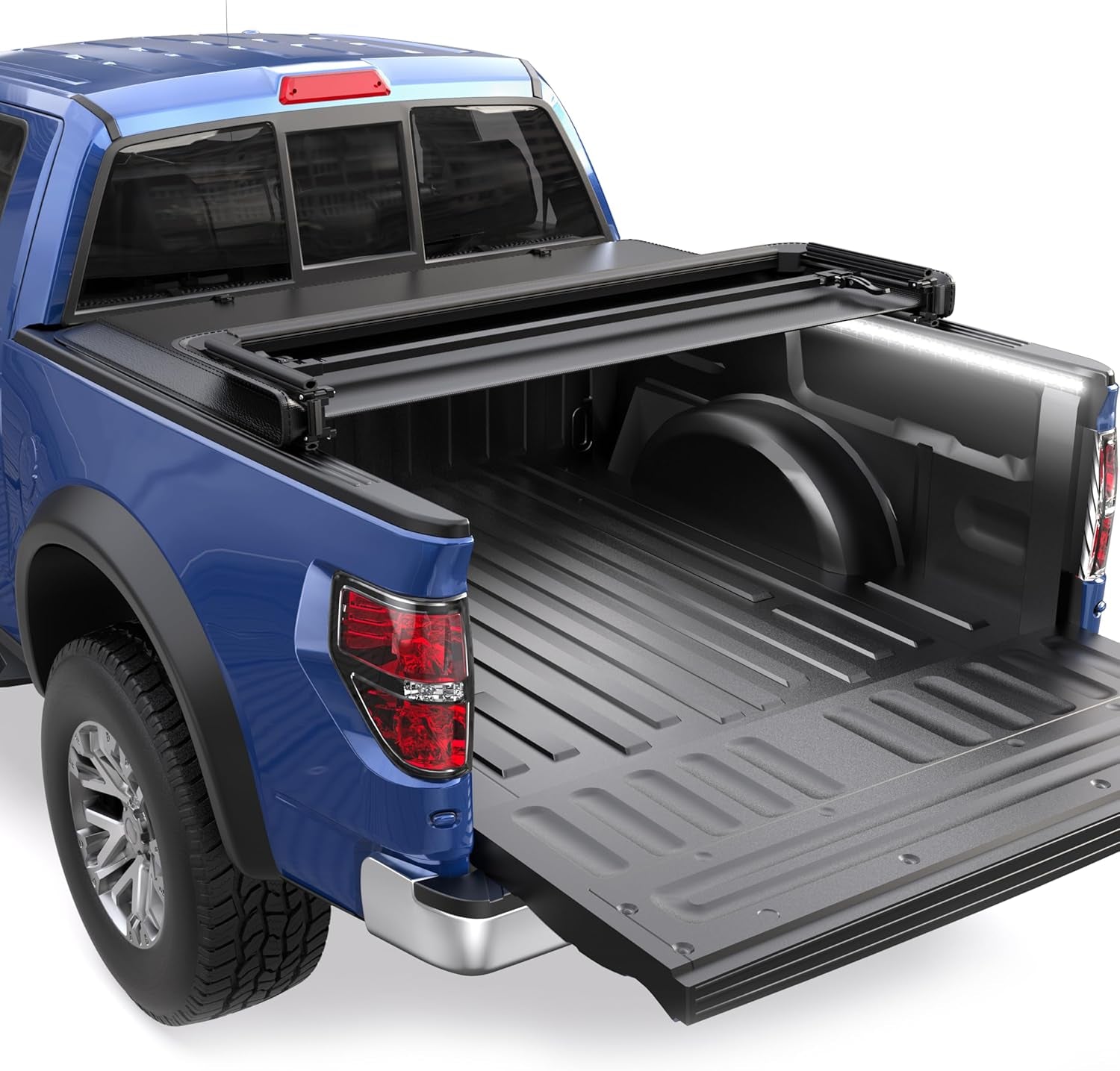 Tri 3-Flip 5.5 FT Soft Truck Bed Tonneau Cover Compatible with 2009-2014 Ford F150 F-150 Styleside (Excl Raptor Series) Truck Bed Cover