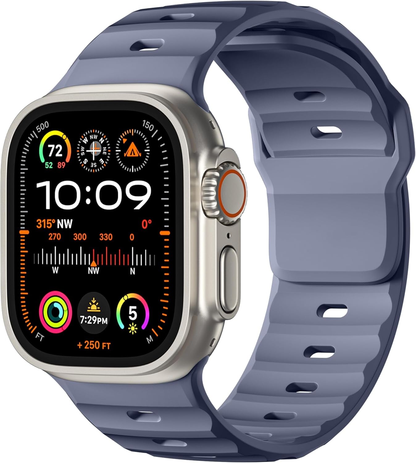 Sport Bands Compatible with Apple Watch Ultra 2/Ultra Band, Compatible with Apple Watch Bands for Men 49Mm 45Mm 44Mm 42Mm, Soft Silicone Waterproof Strap for Iwatch Series 9 8 7 6 5 4 SE 3 2 1