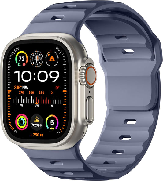 Sport Bands Compatible with Apple Watch Ultra 2/Ultra Band, Compatible with Apple Watch Bands for Men 49Mm 45Mm 44Mm 42Mm, Soft Silicone Waterproof Strap for Iwatch Series 9 8 7 6 5 4 SE 3 2 1