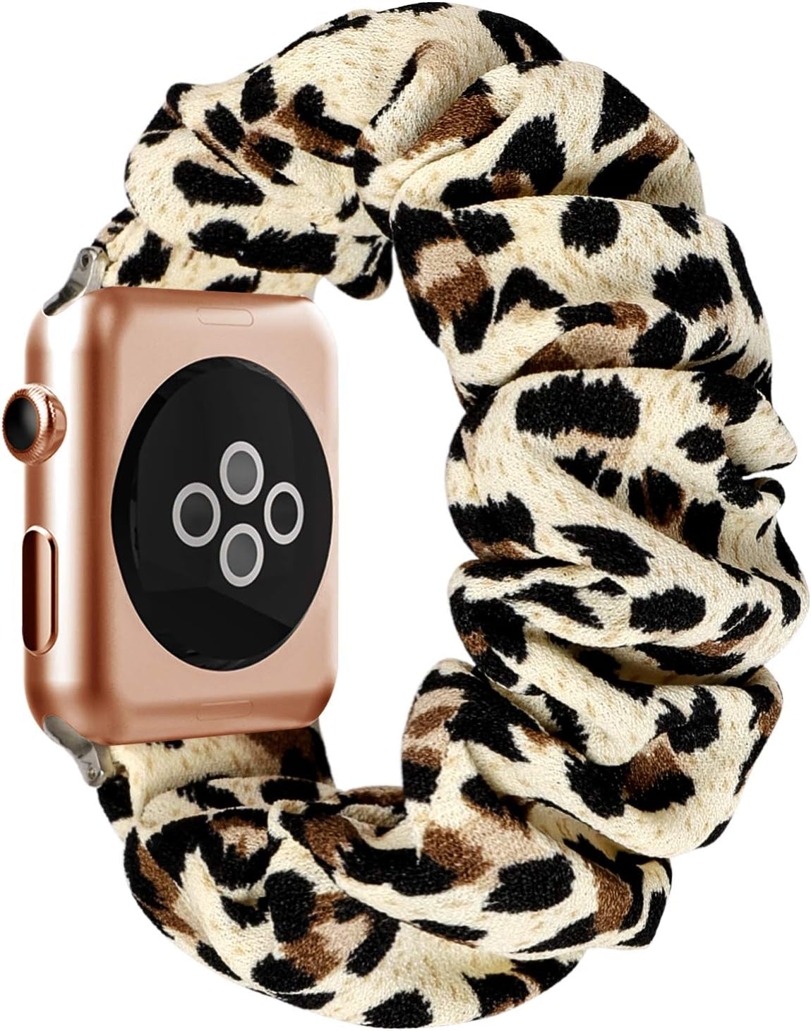 Compatible with Apple Watch Band 38Mm 40Mm 42Mm 44Mm Soft Floral Fabric Elastic Scrunchies Iwatch Bands for Apple Watch Series 6,SE,5,4,3,2,1 38Mm/40Mm Leopard L
