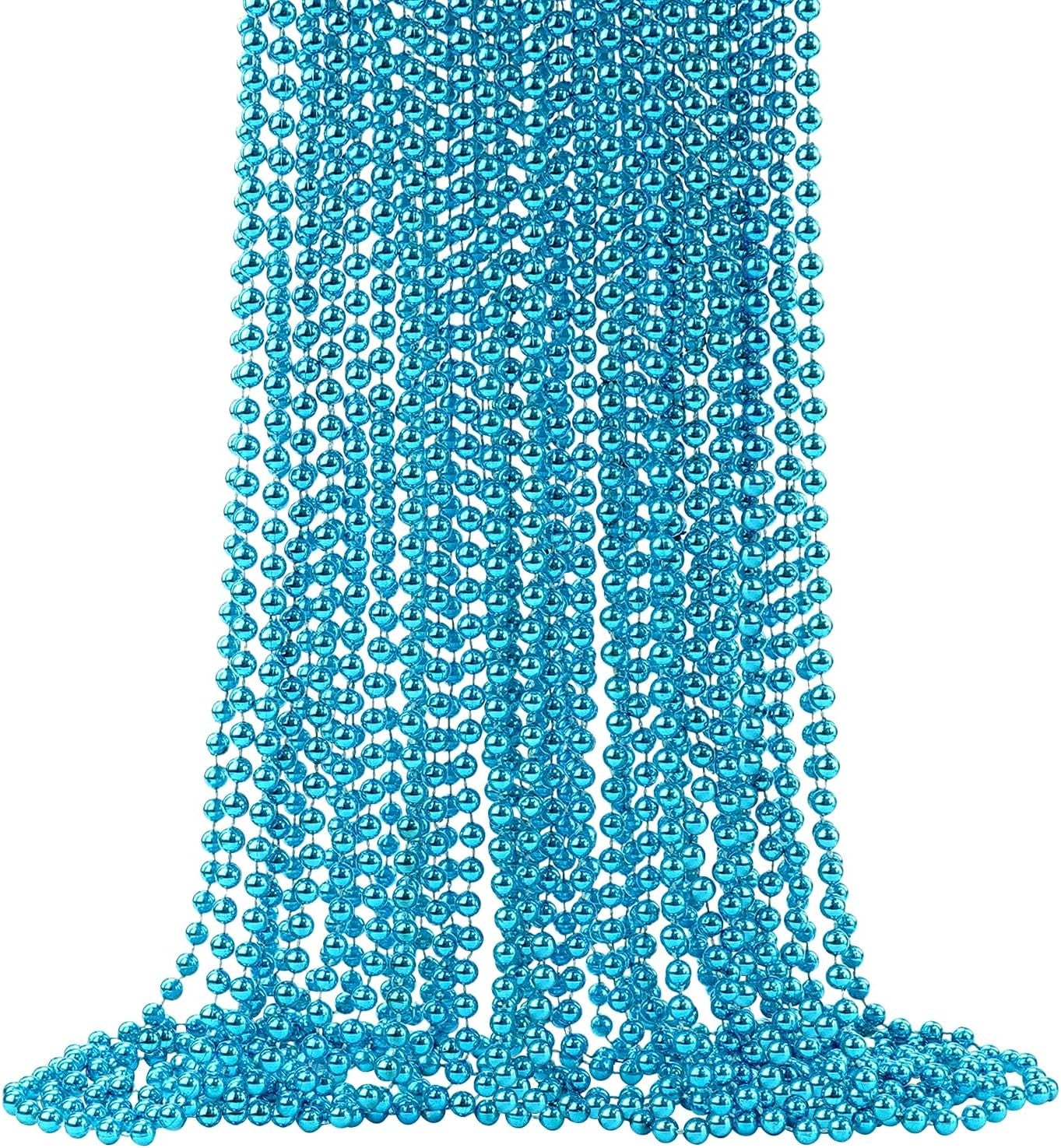 24 PCS St. Patrick'S Day Bead Necklaces, Green Mardi Gras Christmas Beads, 33'' 7 Mm Green Bead Necklaces Green Party Beads for St. Patricks Day, Mardi Gras, Christmas, Carnival Party Favors