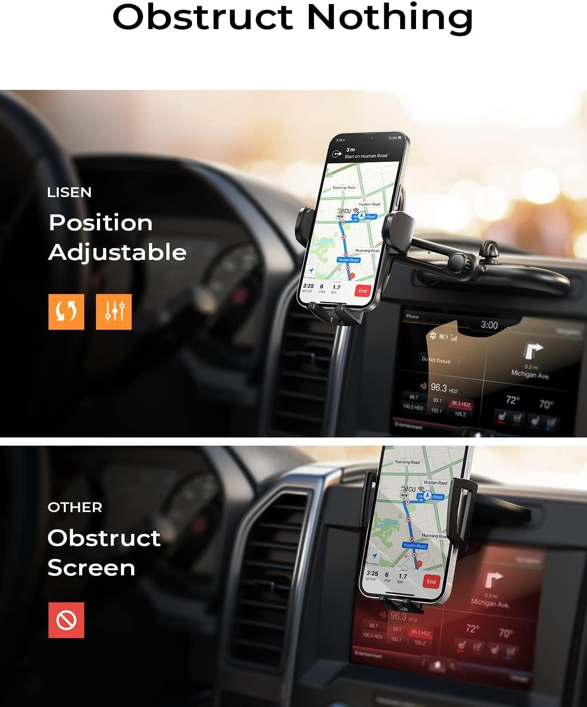 CD Phone Holder for Car,Adjustable CD Slot Phone Mount Holder for Iphone Ultra Sturdy Cell Phones Holders for Your Car Accessories for Women for Iphone 16E 16 Samsung S25 S24 All Phones,Black