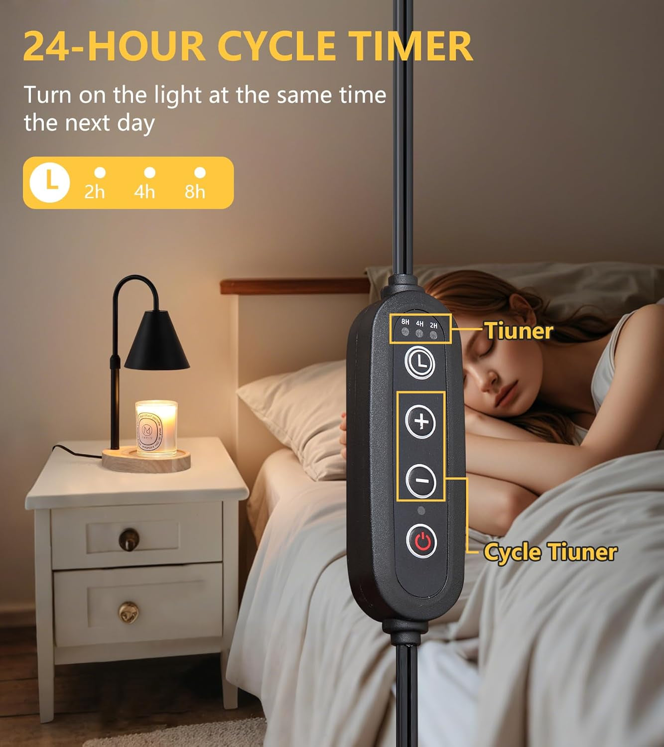 Candle Warmer Lamp,Adjustable Height Dimmble Fragrance Electric Melter House Warming Decor with 2 Bulbs for Gifts Bedroom New Home Jar Candles