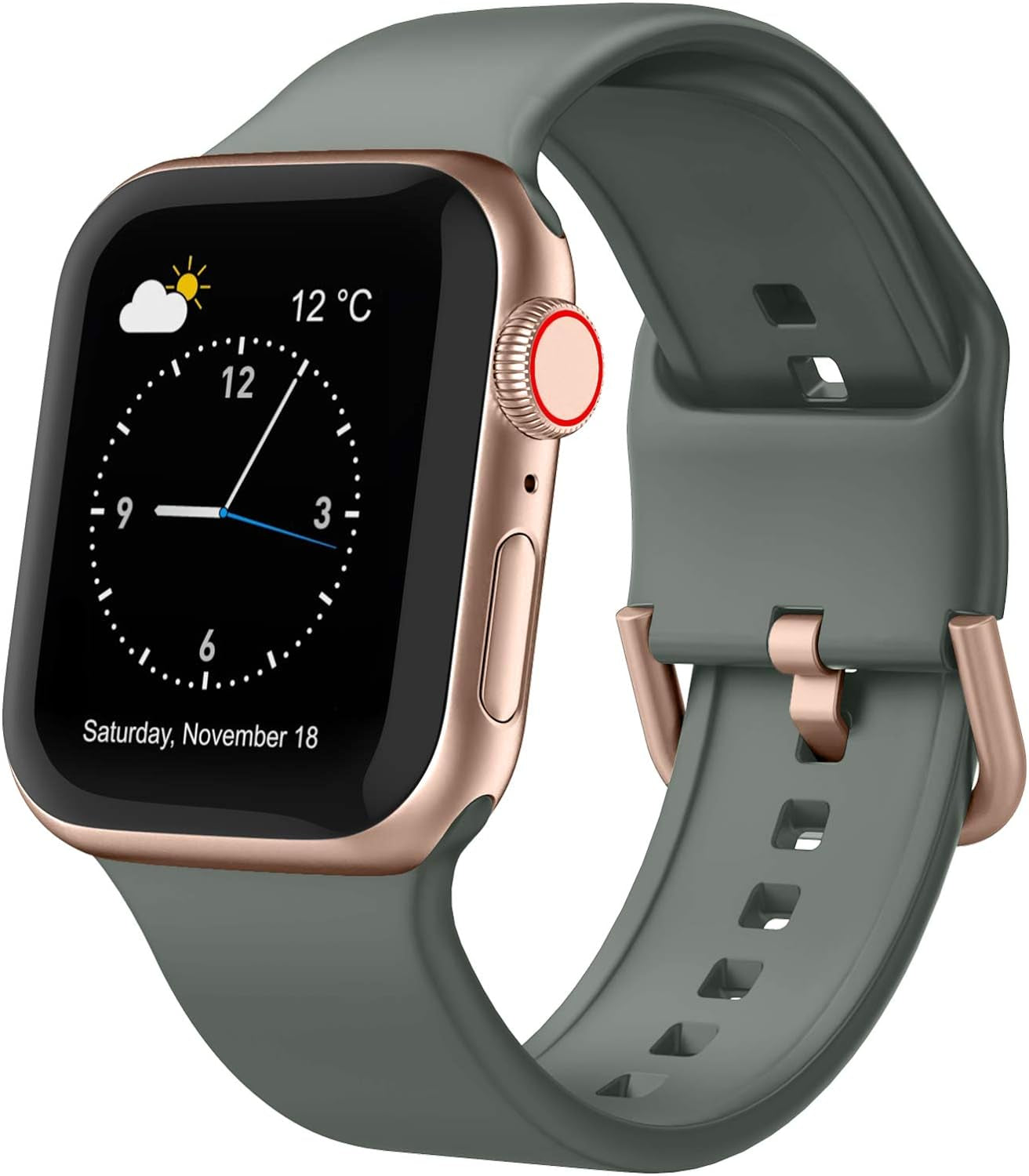 Sport Band Compatible with Apple Watch Bands 49Mm 46Mm 45Mm 44Mm 42Mm 41Mm 40Mm 38Mm, Soft Silicone Wristband Strap with Classic Clasp for Iwatch Series 10 9 Ultra SE 8 7 6 5 4 3 2 1 for Women Men