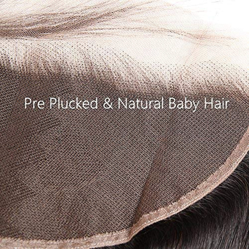 Body Wave Lace Frontal Closure 13X4 Ear to Ear Lace Frontal Free Part Body Wave Pre Plucked Frontal 12A Grade Human Hair 13X4 Full Lace Frontal Closure with Baby Hair Natural Black Color(12Inch)