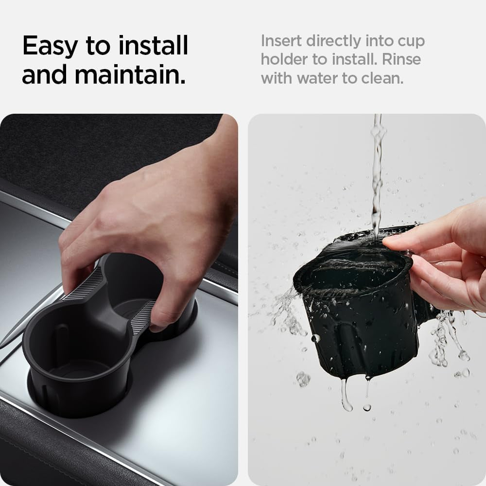 Center Console Cup Holder Insert Relaxed Grip (Up to Trenta Cups) Designed for Tesla Model 3 and Y 2024/2023/2022 [Not Compatible with Model 3 2024 (Highland)]
