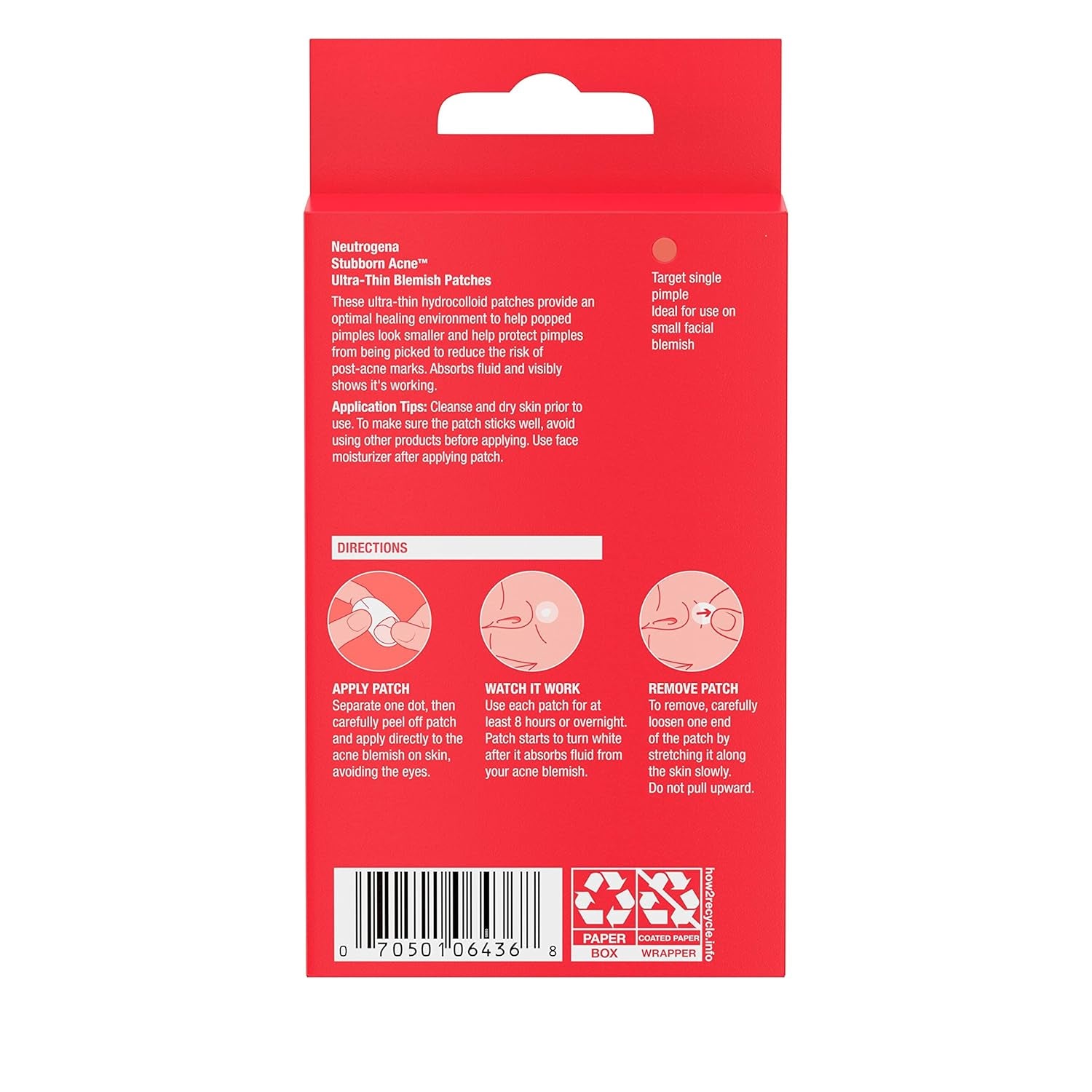 Stubborn Acne Pimple Patches, Acne Treatment for Face, Ultra-Thin Hydrocolloid Spot Stickers Provide Optimal Healing for Pimples, 24 Patches