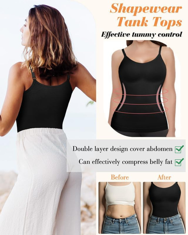 Women'S Shapewear Tummy Control Scoop Neck Camisole Tops for Women Seamless Compression Tank Top Regular and plus Size