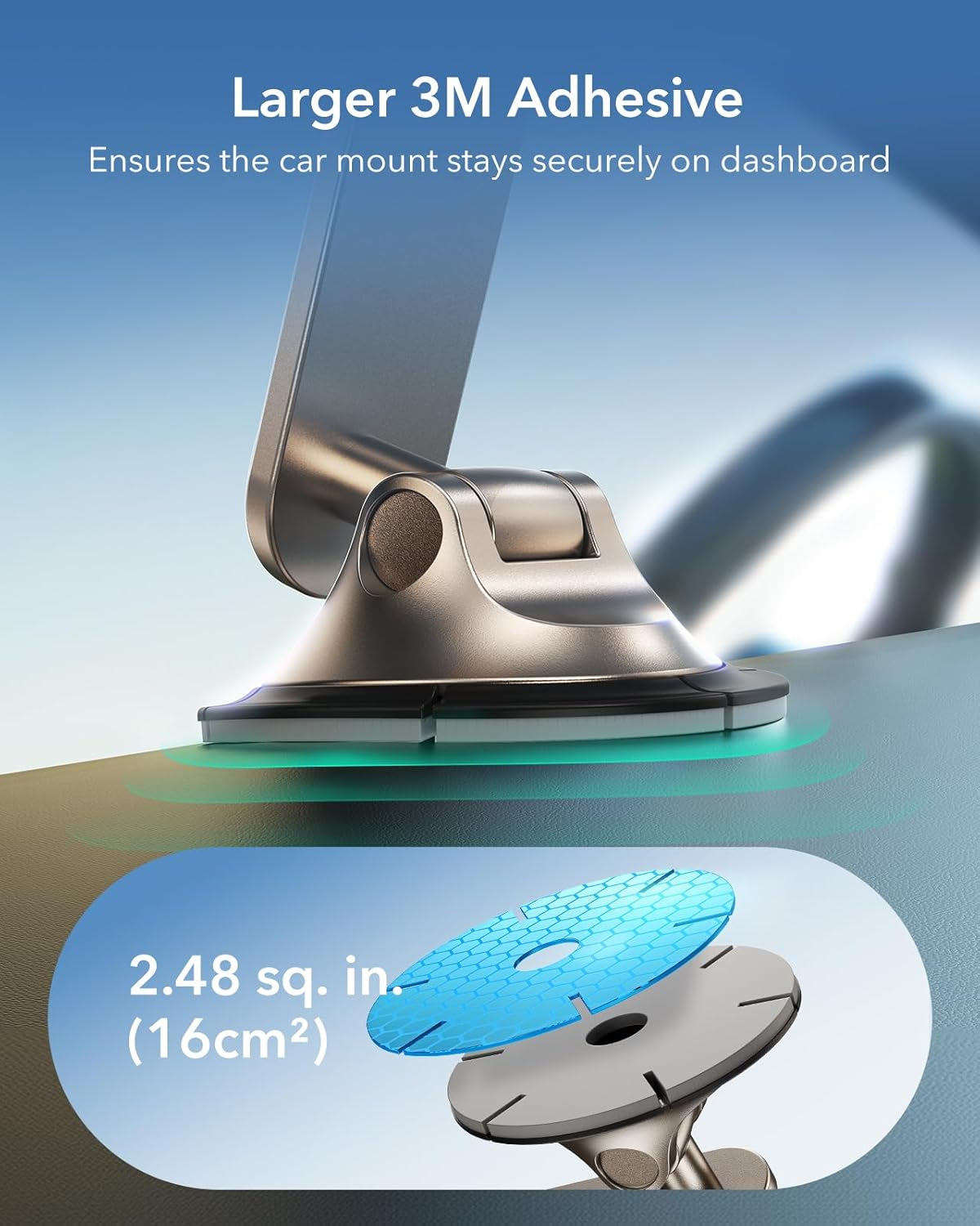 for Magsafe Car Mount, Dashboard Magnetic Phone Holder for Car, 360° Rotation, Car Phone Holder Mount for Iphone 16/16E/15/14/13/12, S25, Strong Magnets, Car Accessories(With 2 Mental Rings)