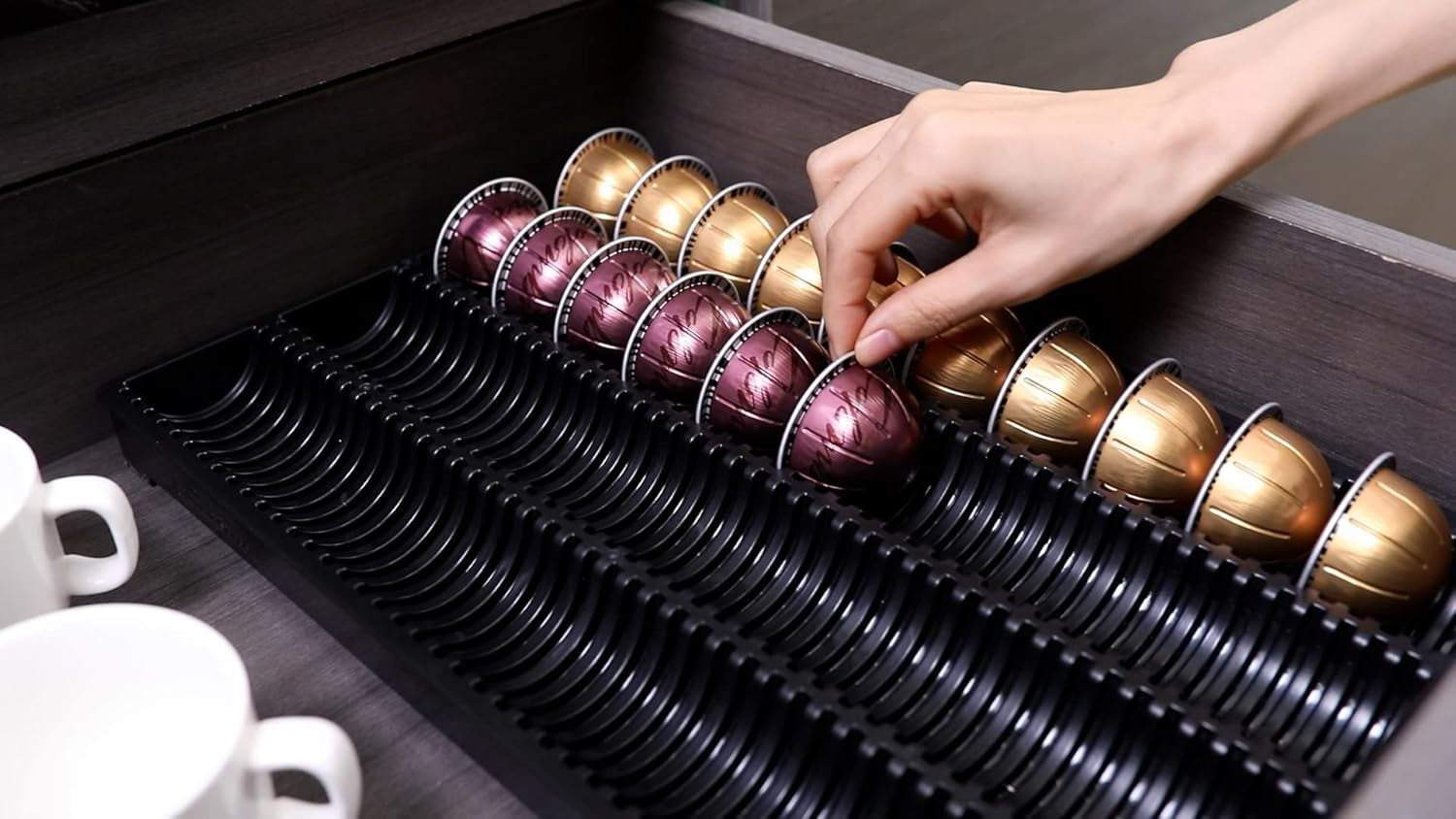 Coffee Pod Storage Holder Drawer Insert for Counter Compatible with Nespresso Vertuoline Capsules, NCT04