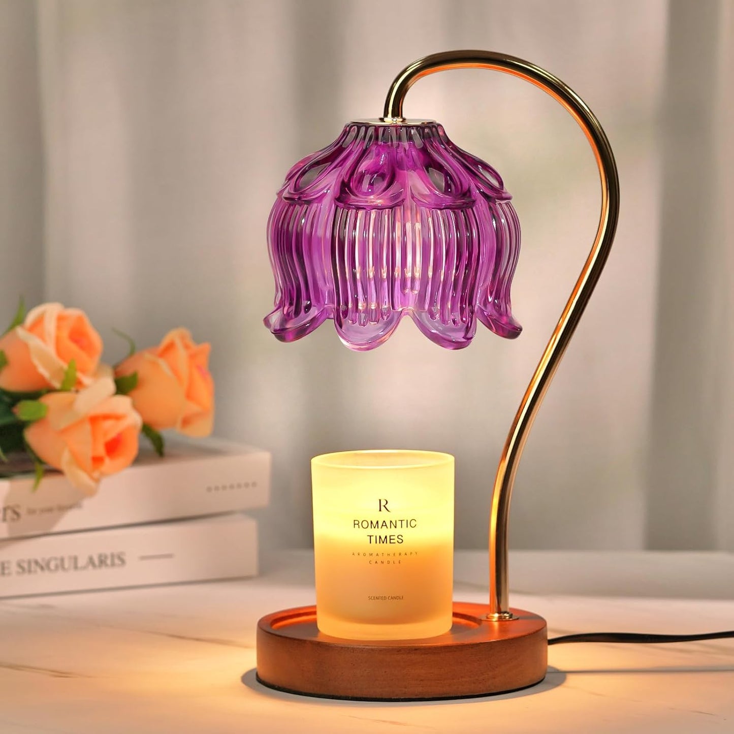 Dimmable Candle Warmer Lamp with Timer, Glass Candle Lamp Warmer for Jar Candle, Xmas Gifts for Mom Unique, 2024 Womens Gifts for Christmas, Home Decor for Bedroom Living Room Decor Aesthetic, Amber