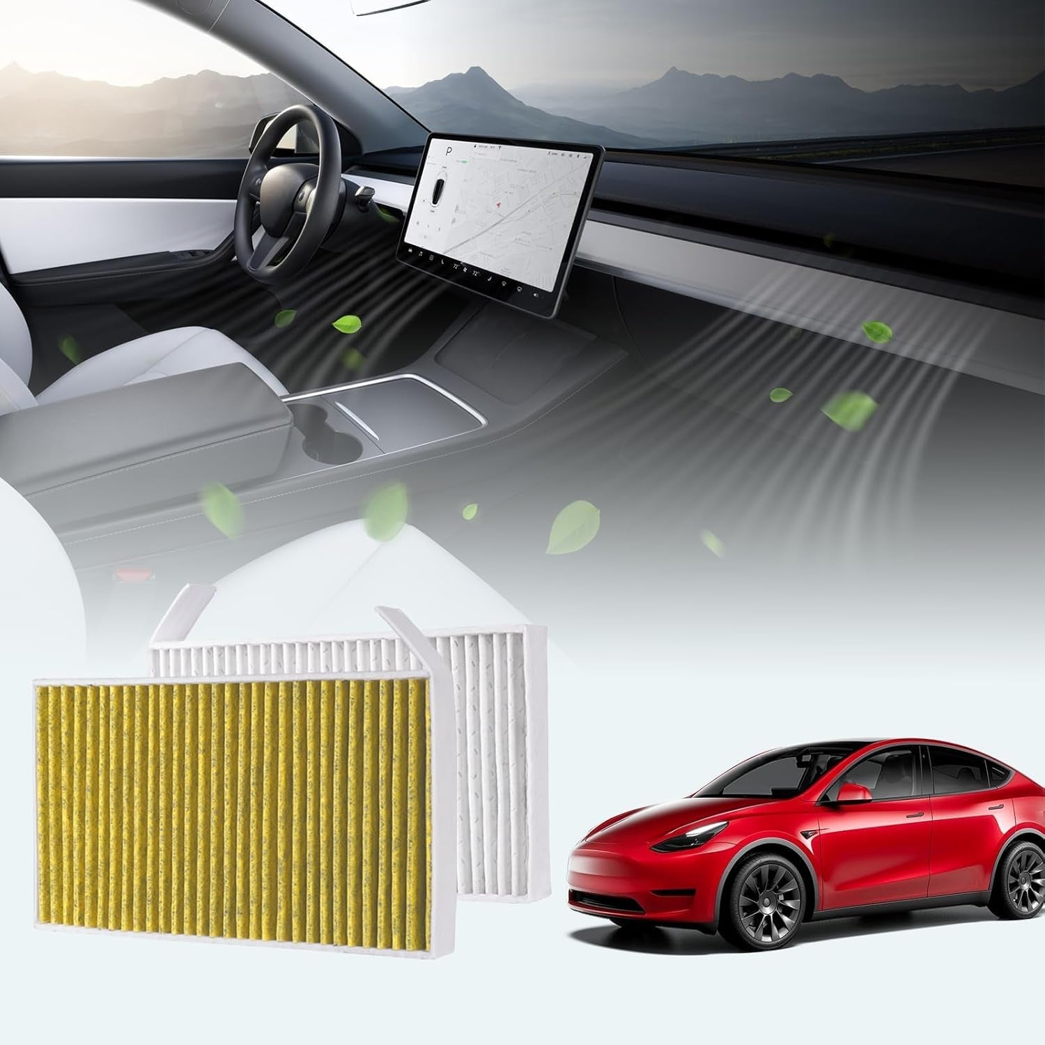 2025 Upgrade Tesla Model S Model X Cabin Air Filter HEPA Replacement Filter Activated Carbon Tesla Model S Plaid Model X Plaid Accessories 2022-2025