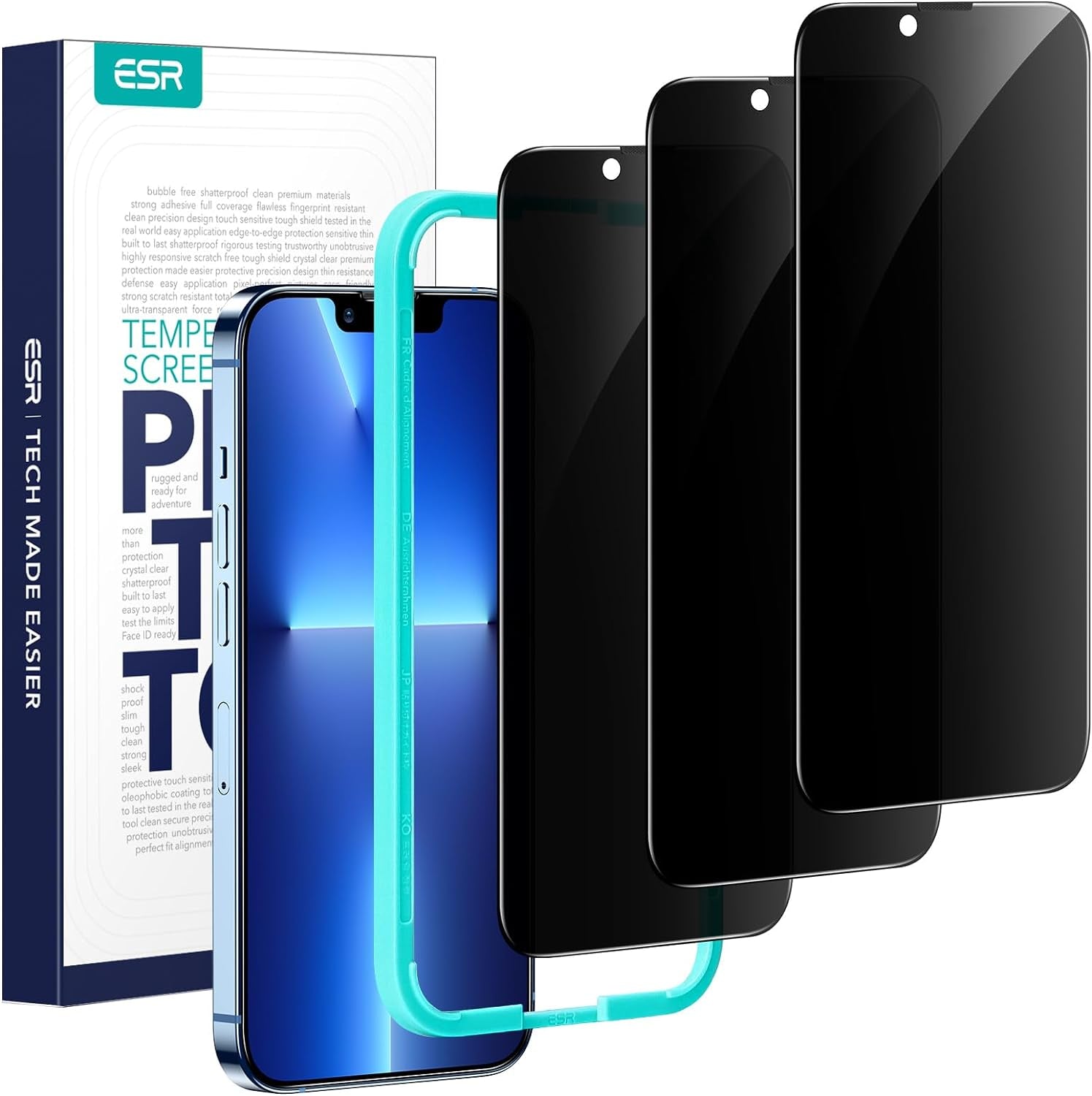 3 Pack for Iphone 16E/ Iphone SE 4/ Iphone 14/ Iphone 13/ Iphone 13 Pro Screen Protector, [9H Hardness] [Military Grade Shatterproof] Tempered Glass Film with Easy Installation Tool