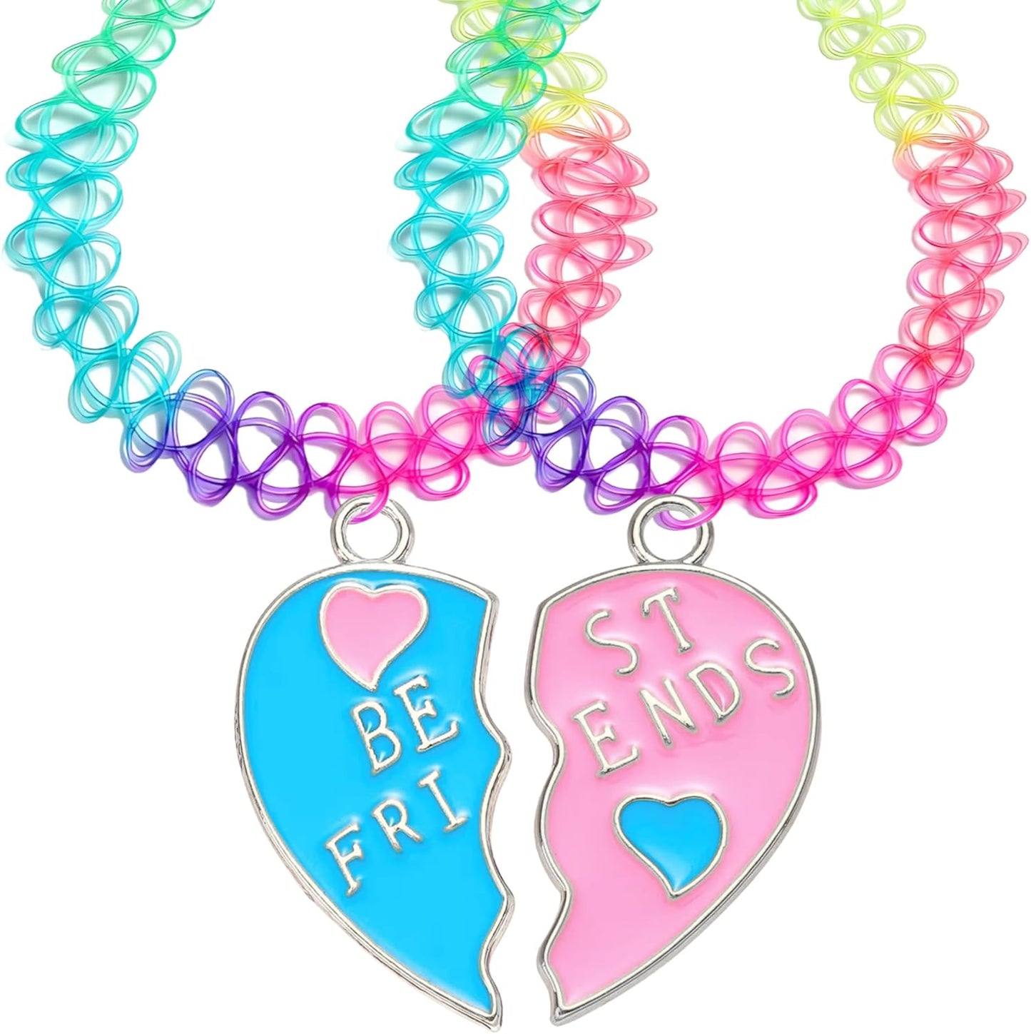 2PC Tattoo Choker Necklace - 90S Choker Necklace Women - 2000S Y2K Black Chokers Rainbow Choker - Butterfly Ying Yang Unicorn Rainbow Charms - Stretchy Elastic Necklace