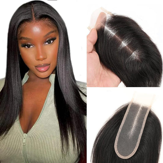 Brazilian 2X6 Lace Closure Straight 100% Human Hair Kim K Middle Part Closure Straight HD Transparent Lace Closure 2X6 Human Hair Kim K Closure 16Inch