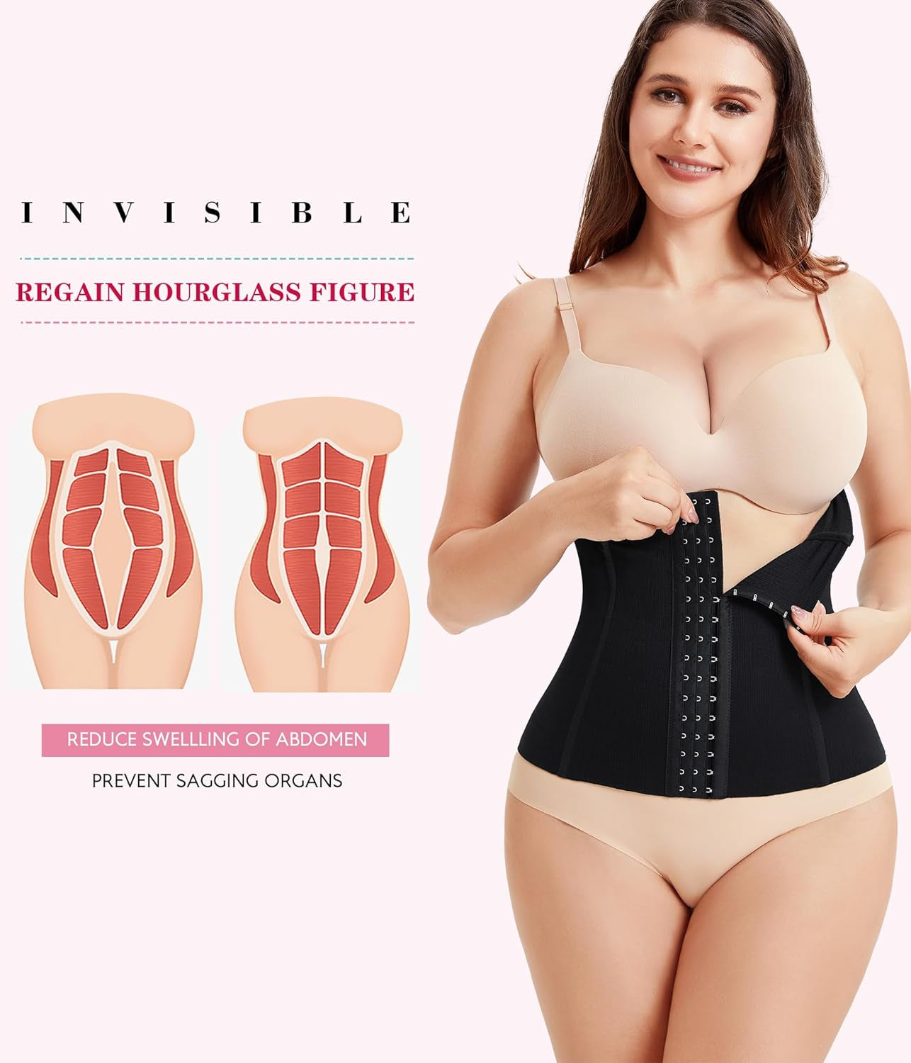 Waist Trainer Corset Shapewear Tummy Control Body Shaper Waist Cincher for Women Postpartum Belly Band Wrap