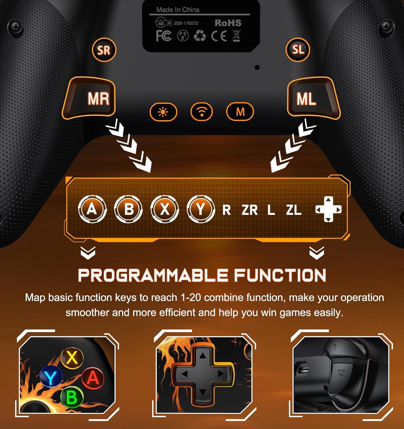 Wireless Switch Controller for Nintendo Switch Controller/Lite/Oled, LED Wired PC Game Joysticks-Wireless Ios/Android Remote, Nintendo Game Accessories Gamepads & Standard Controllers