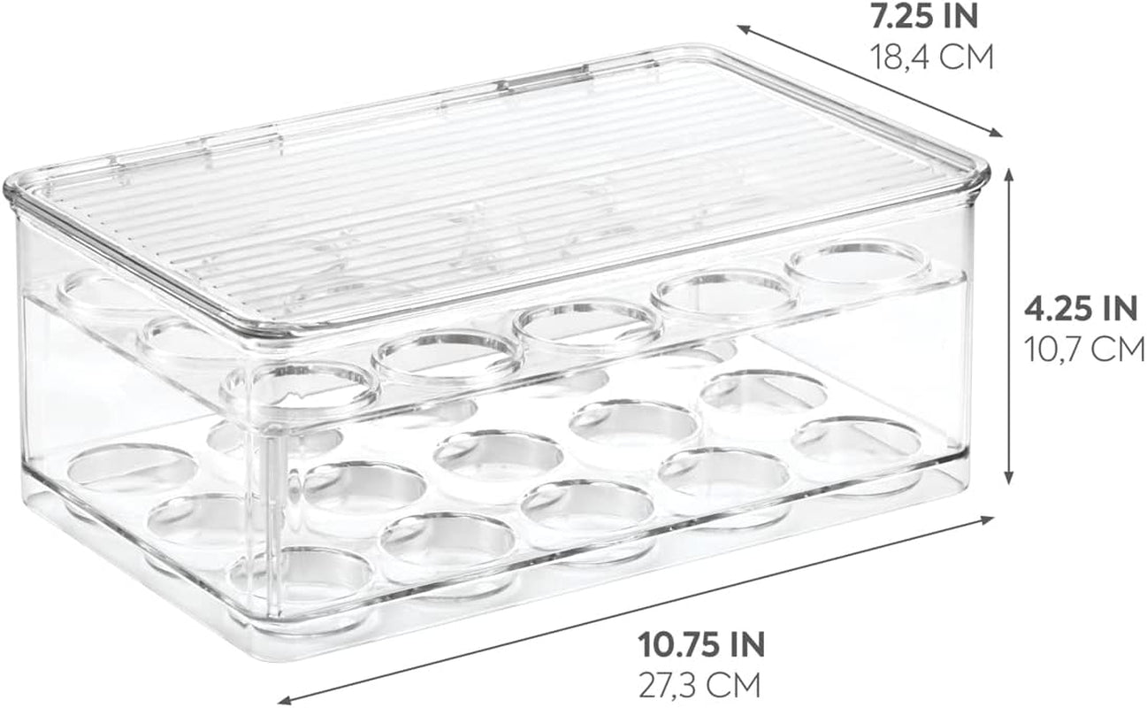 Idesign 2-Tier Coffee Pod Holder Lidded Bin, Plastic Pantry and Kitchen Storage, the Linus Collection – 7.25" X 10.75" X 4.25", Clear