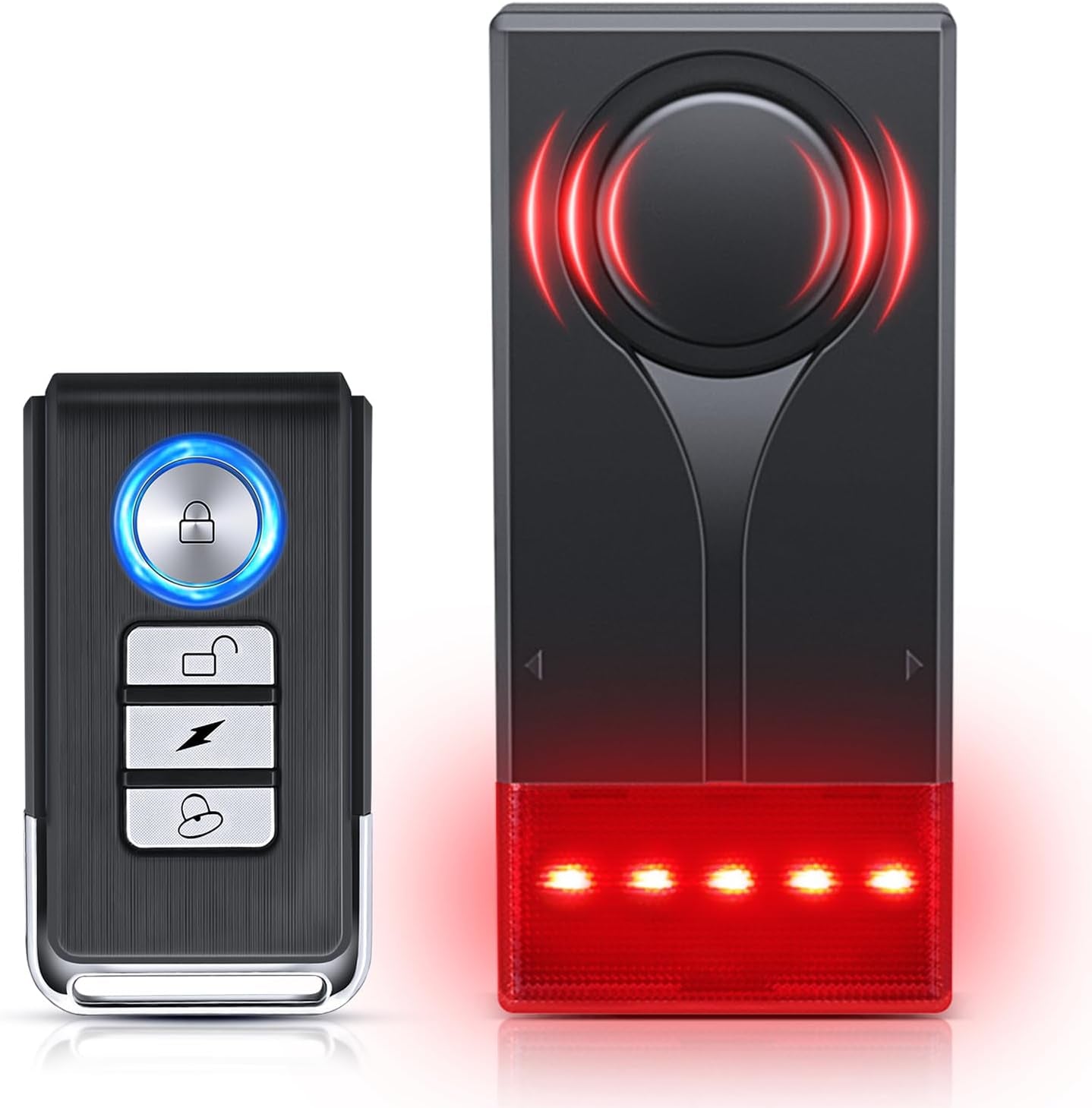 Car Anti-Theft Vibration Alarm,  108Db Car Vibration Sound & Light Alarm, Wireless Remote Vibration Sensor Car Alarm Vehicle Security Alarm System Automotive Warning Interior Safety Red Light