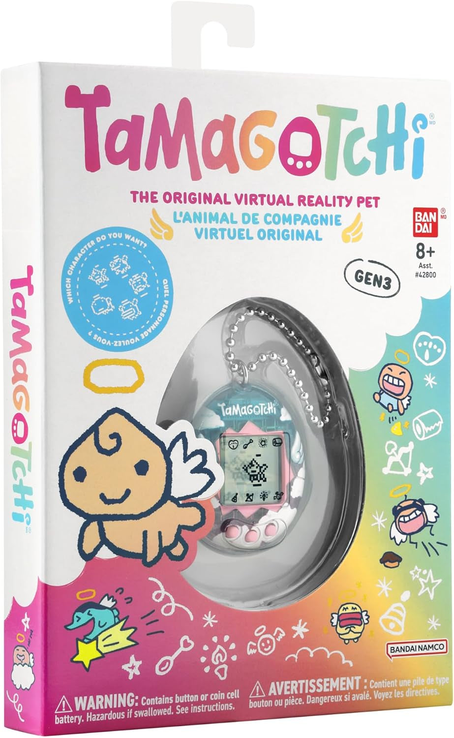 Bandai Angel Digital Pet Dreamy Angel Shell | Raise Your Angel Cyber Pet with This 5Cm Electronic Toy Digital Pets Make Great Retro Gifts for Kids and Adults Age 8+ BanUK