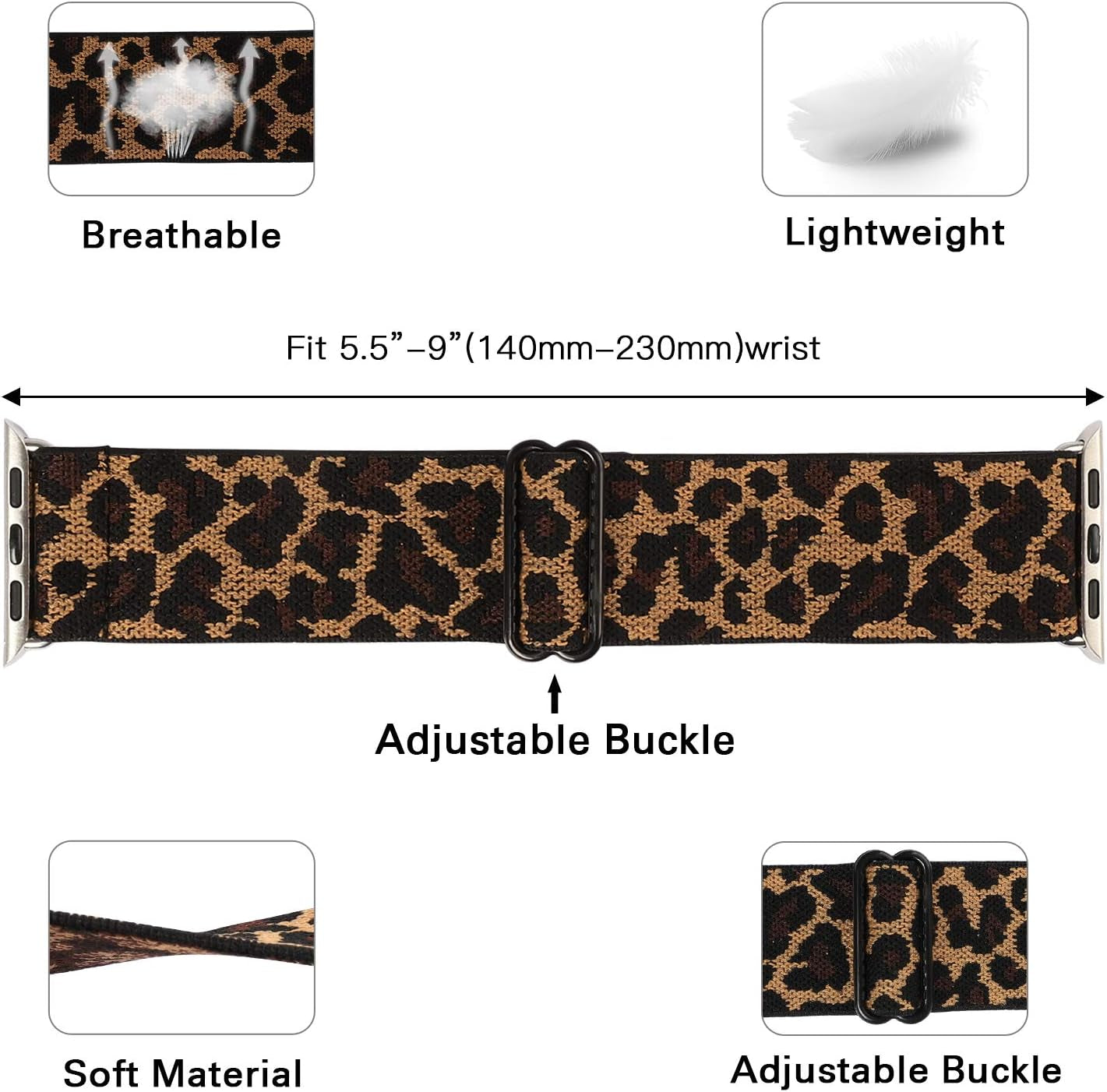Stretchy Nylon Loop Bands Compatible with Apple Watch 38Mm 40Mm 41Mm 42Mm 44Mm 49Mm Adjustable Soft Elastics Strap Compatible with Apple Watch SE Ultra Iwatch Series 8/7/6/5/4/3/2/1