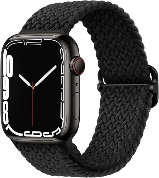 Stretchy Braided Solo Loop Compatible with Apple Watch Bands 38Mm 40Mm 41Mm 42Mm 44Mm 45Mm for Women Men Adjustable Straps Elastic Sport Wristbands for Iwatch Series 8 7 6 SE 5 4 3 2 1 Ultra