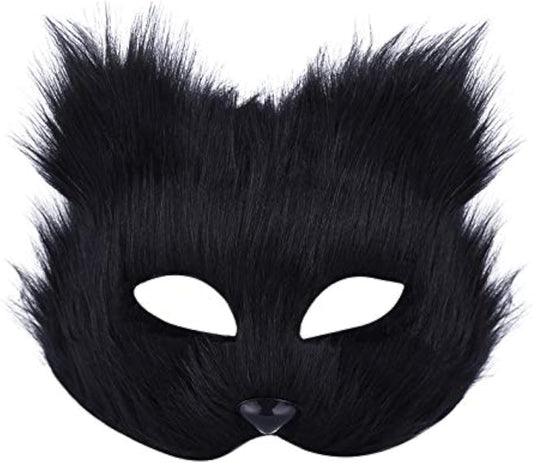 Mask Halloween Fox Mask Cosplay Costume Half Face Animal Furry Party Christmas Eye Cat Masks Easter Half-Face Masks