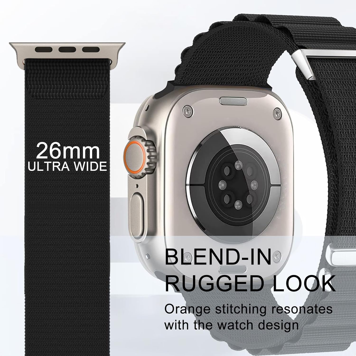 Alpine Loop Nylon Band - Compatible with Apple Watch Ultra 2/Ultra Band 49Mm 45Mm 44Mm 42Mm for Men Women, Adjustable with Metal C-Hook Strap for Iwatch Ultra 2, Iwatch Ultra Series SE 9/8/7/6/5/4/3