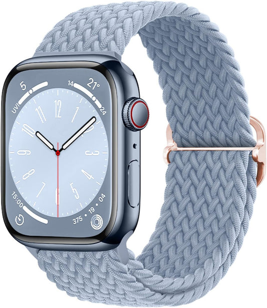 Stretchy Braided Solo Loop Compatible with Apple Watch Bands 38Mm 40Mm 41Mm 42Mm 44Mm 45Mm for Women Men Adjustable Straps Elastic Sport Wristbands for Iwatch Series 8 7 6 SE 5 4 3 2 1 Ultra