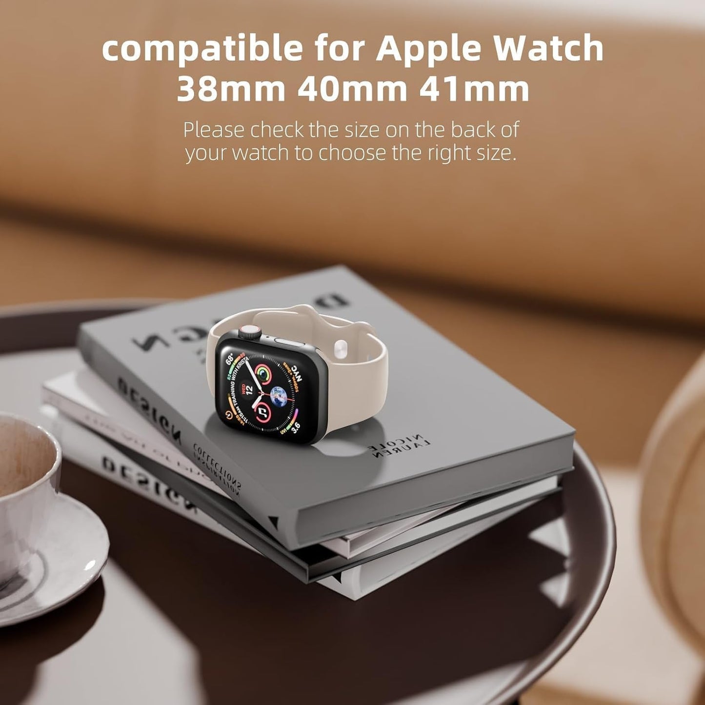 Sport Bands Compatible with Apple Watch Band 38Mm 40Mm 41Mm 42Mm 44Mm 45Mm 46Mm 49Mm,Soft Silicone Waterproof Strap Compatible with Iwatch Bands Series 9 Ultra 8 7 6 5 4 3 2 1 SE Universal