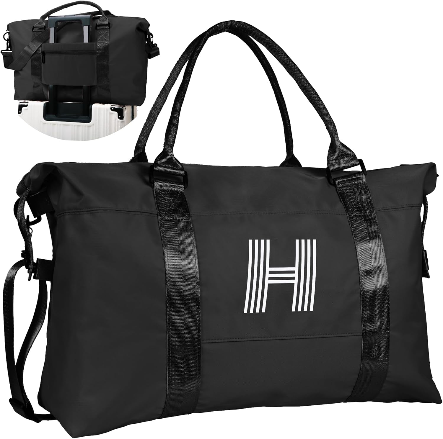 Gifts for Girls - 5 6 7 8 9 10 11 12 13 14 15 16 18 Year Old, Initial Travel Duffel Bag, Girl Personalized Bags, Kids Sports Bag, Monogram Overnight Bag for Kid, Gift for Friend (Letter B)