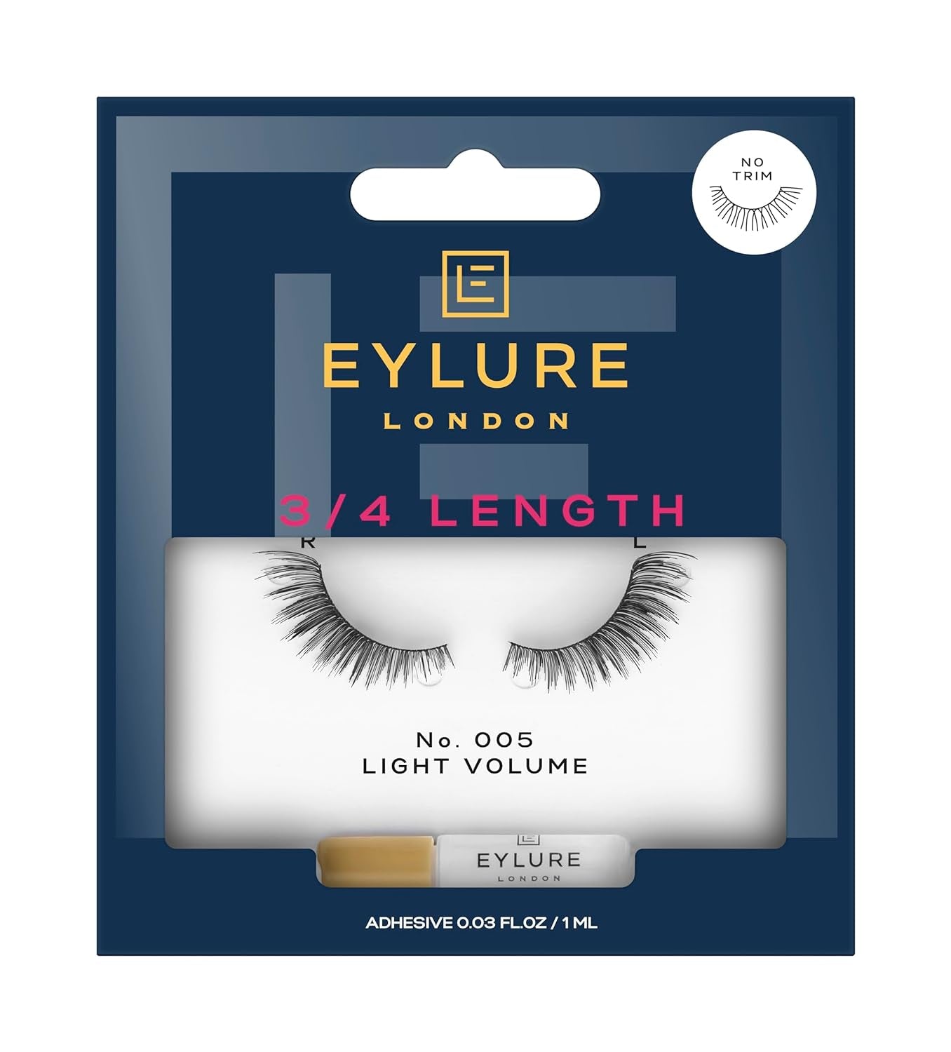 Volume Accent No. 005 Reusable Eyelashes, Adhesive Included, 1 Pair