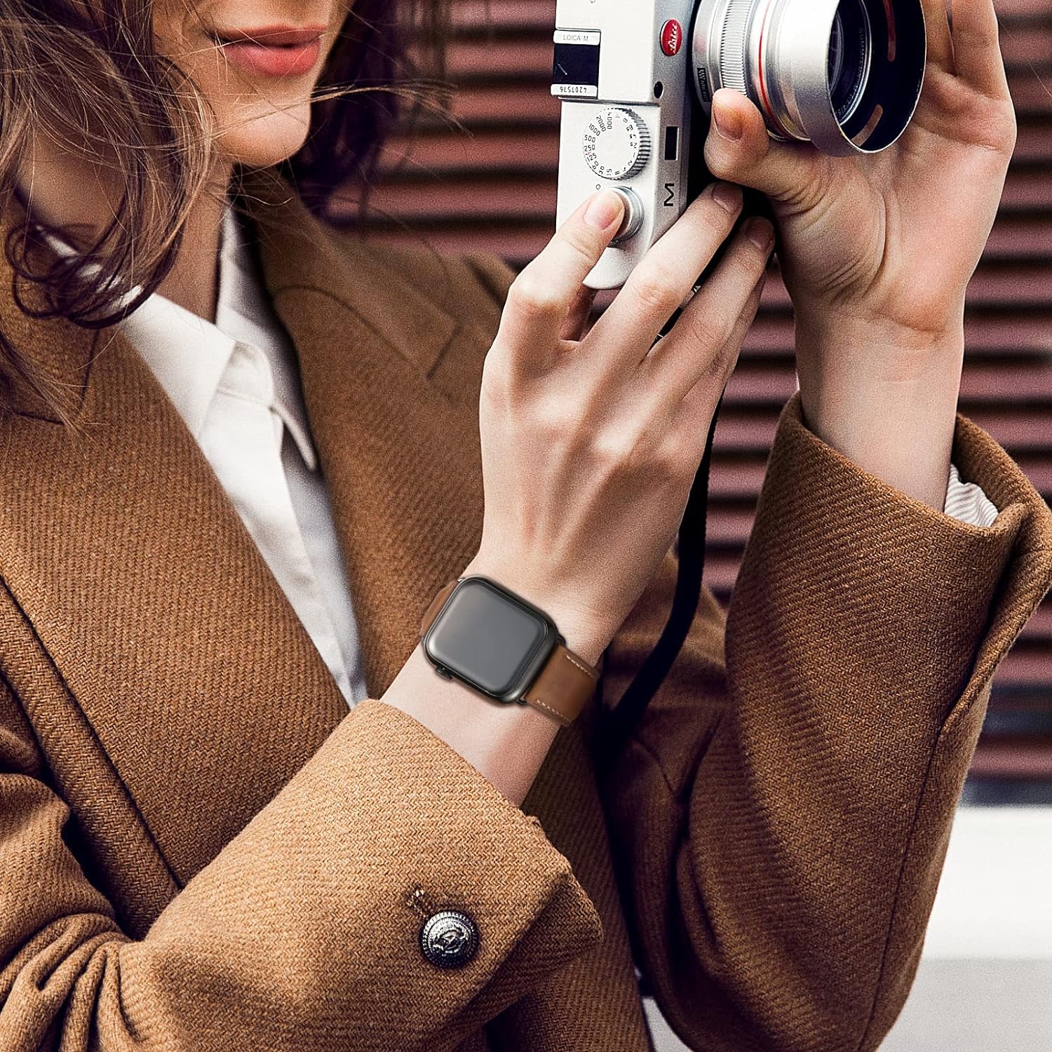 Leather Bands Compatible with Apple Watch Band 49Mm 45Mm 44Mm 42Mm for Men Women, Top Grain Genuine Leather Replacement Strap for Iwatch Ultra2 Ultra SE2 SE Series 9 8 7 6 5 4 3 2 1