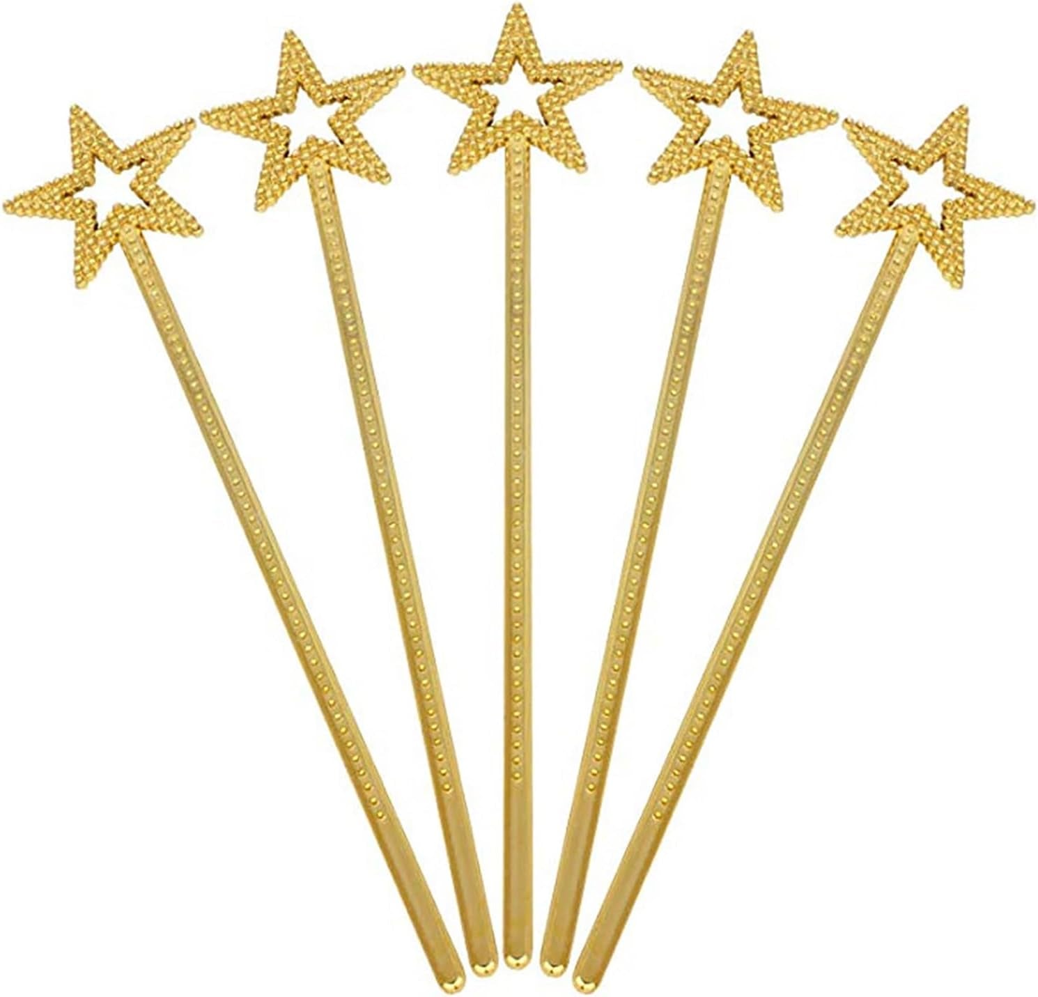 Star Wand,2 Pieces13 Inches Gold Fairy Princess Angel Wand Sticks for Girls Costume Birthday Party Wedding Halloween Christmas Cosplay