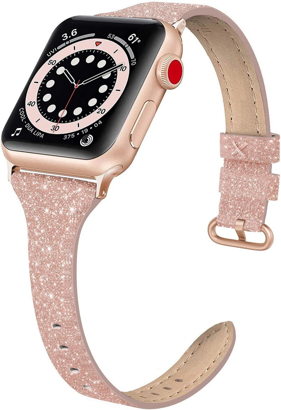 Leather Bands Compatible with Apple Watch 38Mm 40Mm 41Mm Band Women, Slim Thin Genuine Leather Band Compatible for Iwatch Apple Watch Series 7, 6, 5, 4, 3, 2, 1, SE, Sport & Edition Women