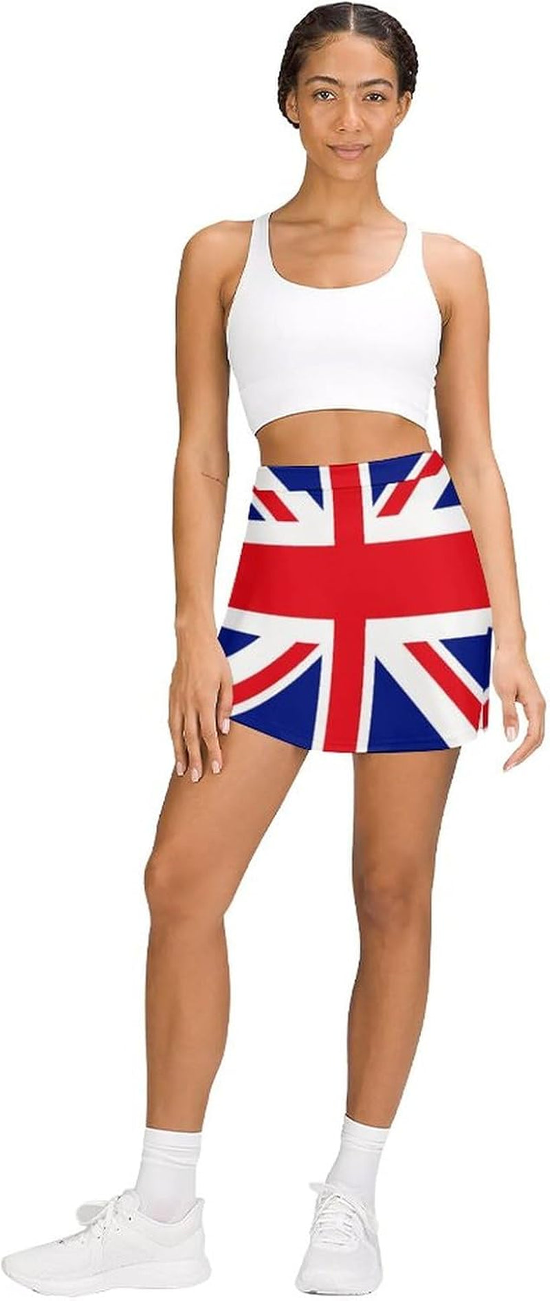 British Flag Skorts for Woman Casual Mini Skirt with Bike Shorts Single Pocket