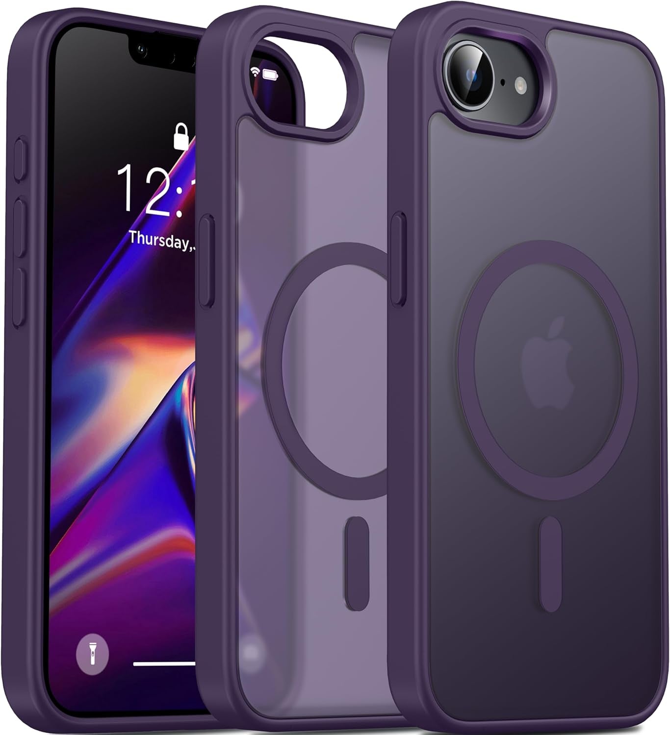 Magnetic for Iphone 16E Case Matte [Compatible with Magsafe Accessories][Frosted Translucent][Military Grade Protection][Silky Touch Shockproof Slim] Anti-Scratch Phone Case (Black)