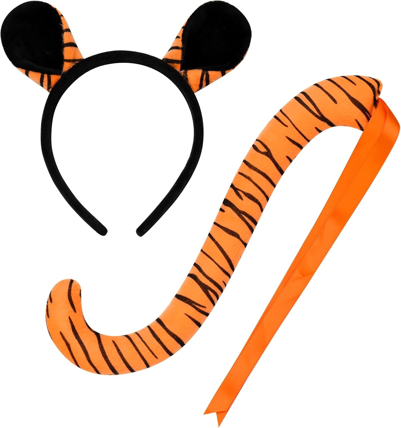 Baby Girls Jungle Animals Costume Tulle Tutu Skirt Ears Headband Bow Tie and Tail Set for Halloween Cosplay Dress Up