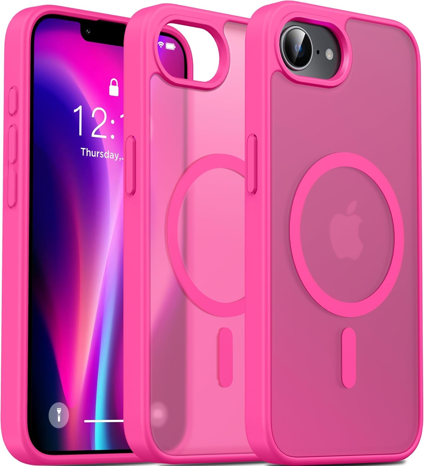 Magnetic for Iphone 16E Case Matte [Compatible with Magsafe Accessories][Frosted Translucent][Military Grade Protection][Silky Touch Shockproof Slim] Anti-Scratch Phone Case (Black)