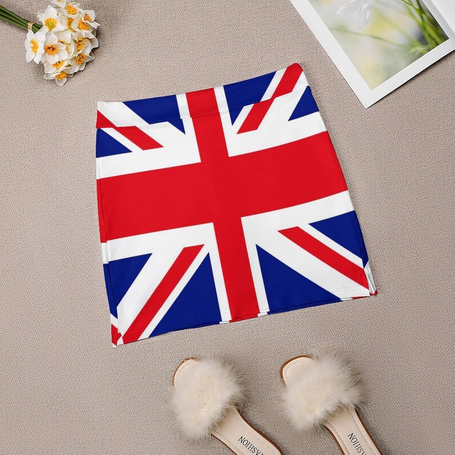 British Flag Skorts for Woman Casual Mini Skirt with Bike Shorts Single Pocket