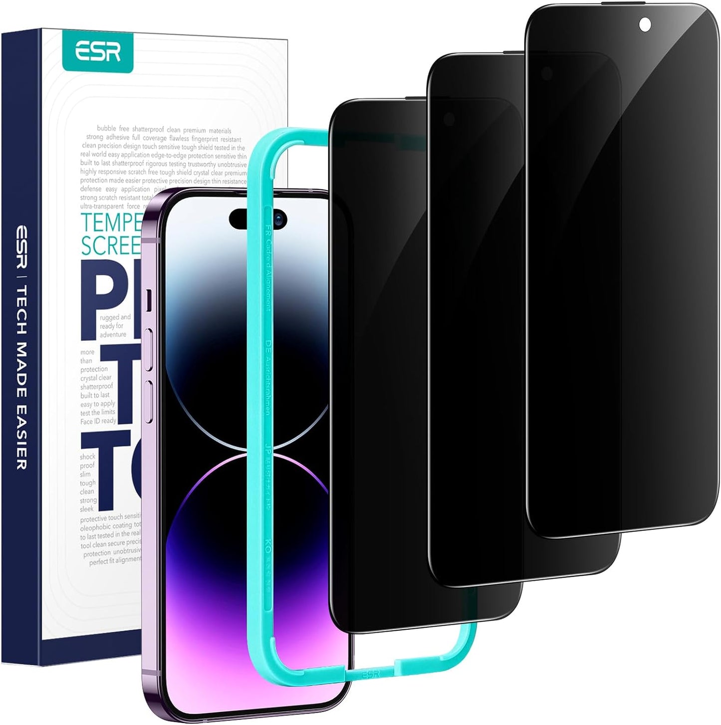3 Pack for Iphone 16E/ Iphone SE 4/ Iphone 14/ Iphone 13/ Iphone 13 Pro Screen Protector, [9H Hardness] [Military Grade Shatterproof] Tempered Glass Film with Easy Installation Tool