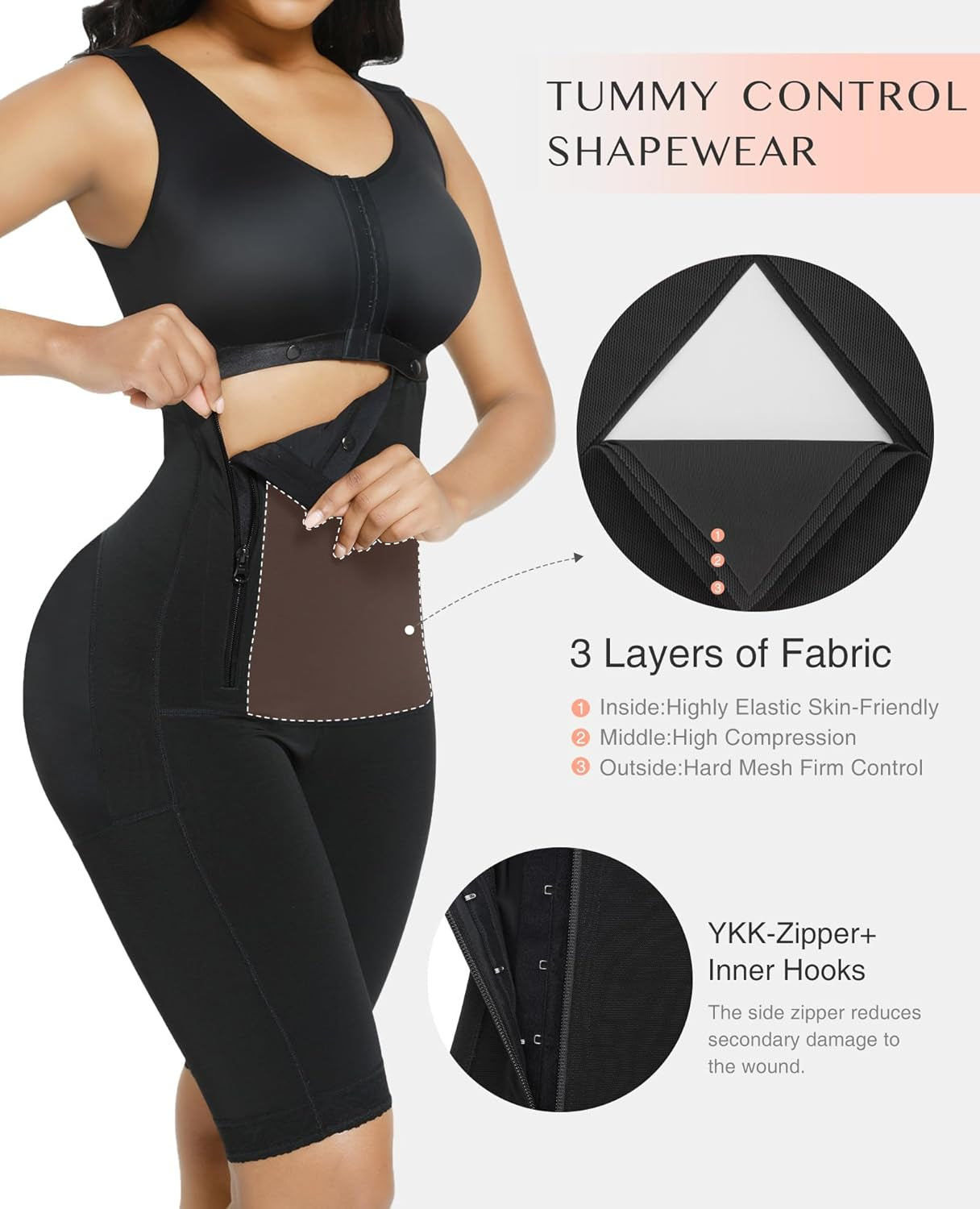 Fajas Colombianas Moldeadoras Shapewear BBL for Women Tummy Control Stage 2 Post Surgery Compression Garment